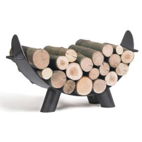 Cookking Mila Houtopslag - 70 X 25 X 44 Cm - Zwart Staal - Houtrek