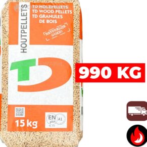 990 kg | Ten Damme (lichte) houtpellets | ENplus A1 | Inclusief bezorging