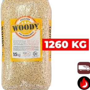 1260 kg | Woody Premium (lichte) houtpellets | ENplus A1 & DIN+ | Inclusief bezorging