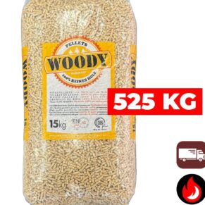525 kg | Woody Premium (lichte) houtpellets | ENplus A1 & DIN+ | Inclusief bezorging