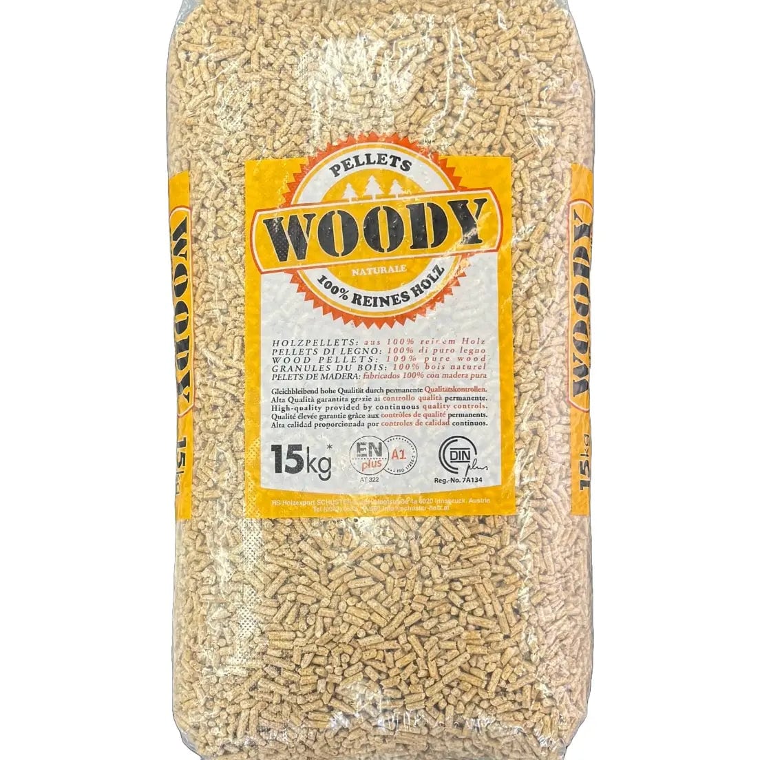 975 kg | Woody Premium (lichte) houtpellets | ENplus A1 & DIN+ | Inclusief bezorging