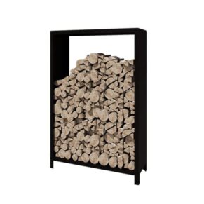Gepoedercoat staal houtopslag - INDIANA- 180 x 120 x 40 cm - RAL9005 Mat (Zwart)